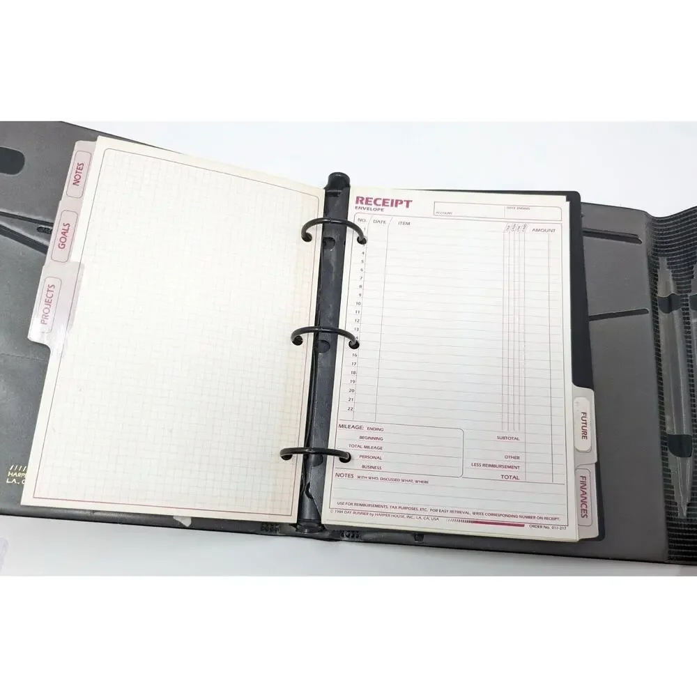 Vintage 90s Burgundy Day Runner Planner Calendar  71872